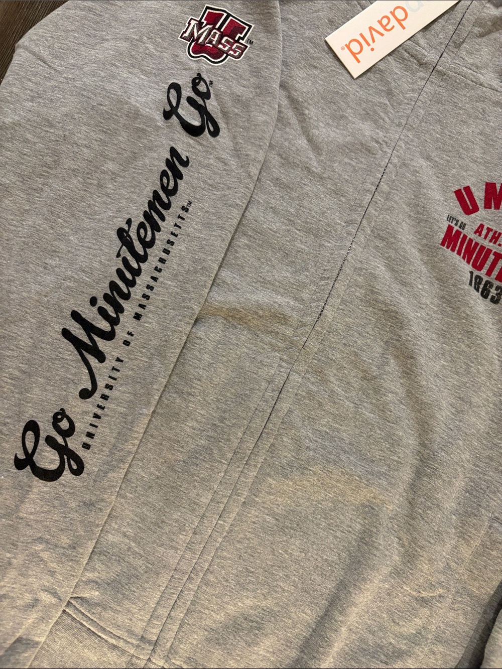 NWT [camp david] UMass Massachusetts Minutemen NCAA Zip-Up Sweatshirt Women’s S - Picture 5 of 10